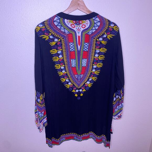 Emma G Black Aztec Print Tunic Medium - Picture 7 of 10